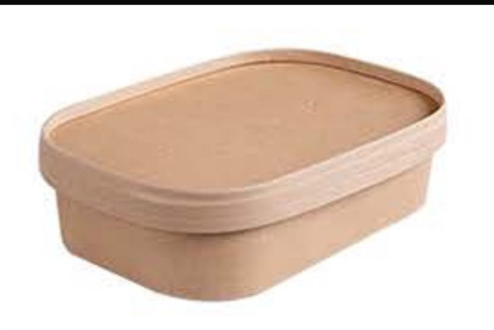 Kraft Wood  Meal Box with  Lid