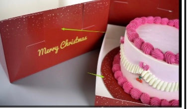 Christmas Cake Box with Christmas Cake Board 10x10x8”
