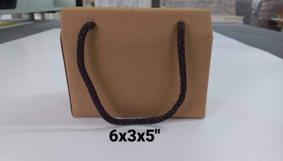 Gift Handle Box- Dark Brown Rope