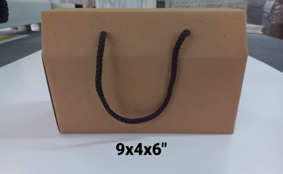 Gift Handle Box- Dark Brown Rope – PaperAnd PH
